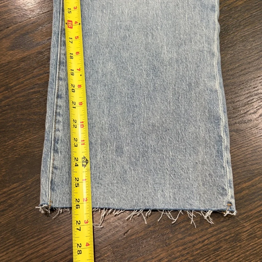 Oliver Logan Aberdeen Wide Leg Crop Jeans Womens 33 Light Blue‎ High Rise Raw